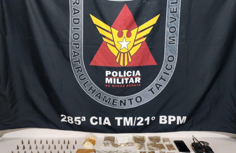 PM prende homem e apreende menor por tráfico de drogas, em Ubá