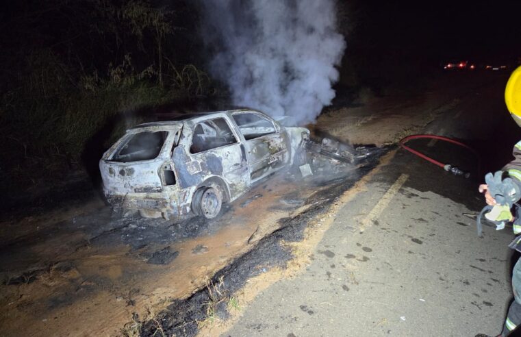 Acidente na MGC-482: Motocicleta e Carro pegam fogo em Viçosa