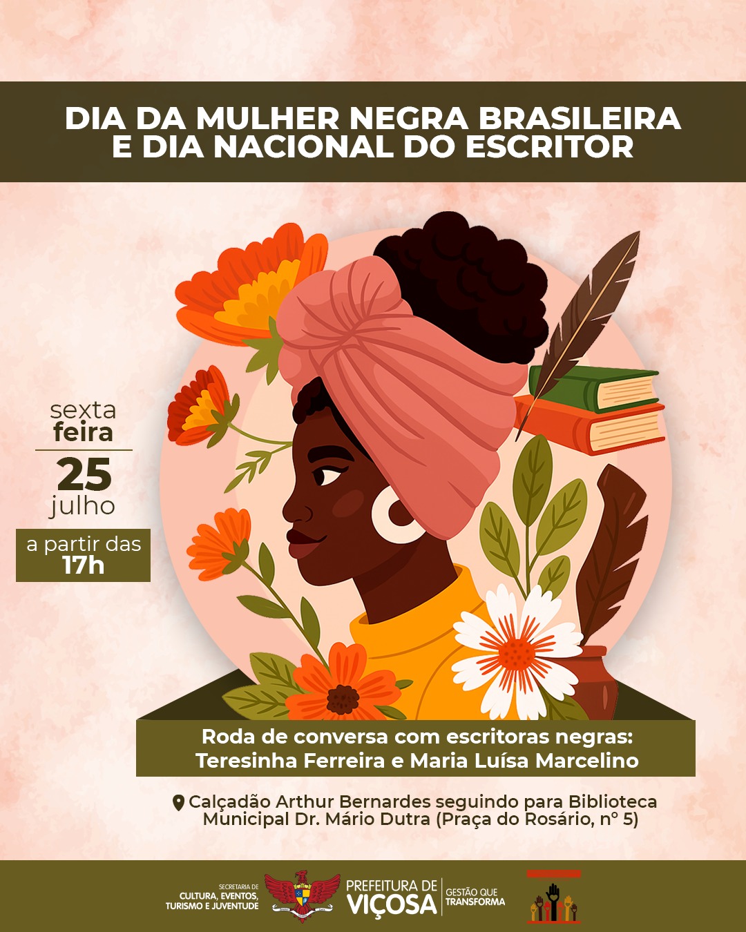 Viçosa celebra dupla data com foco na Mulher Negra e Literatura