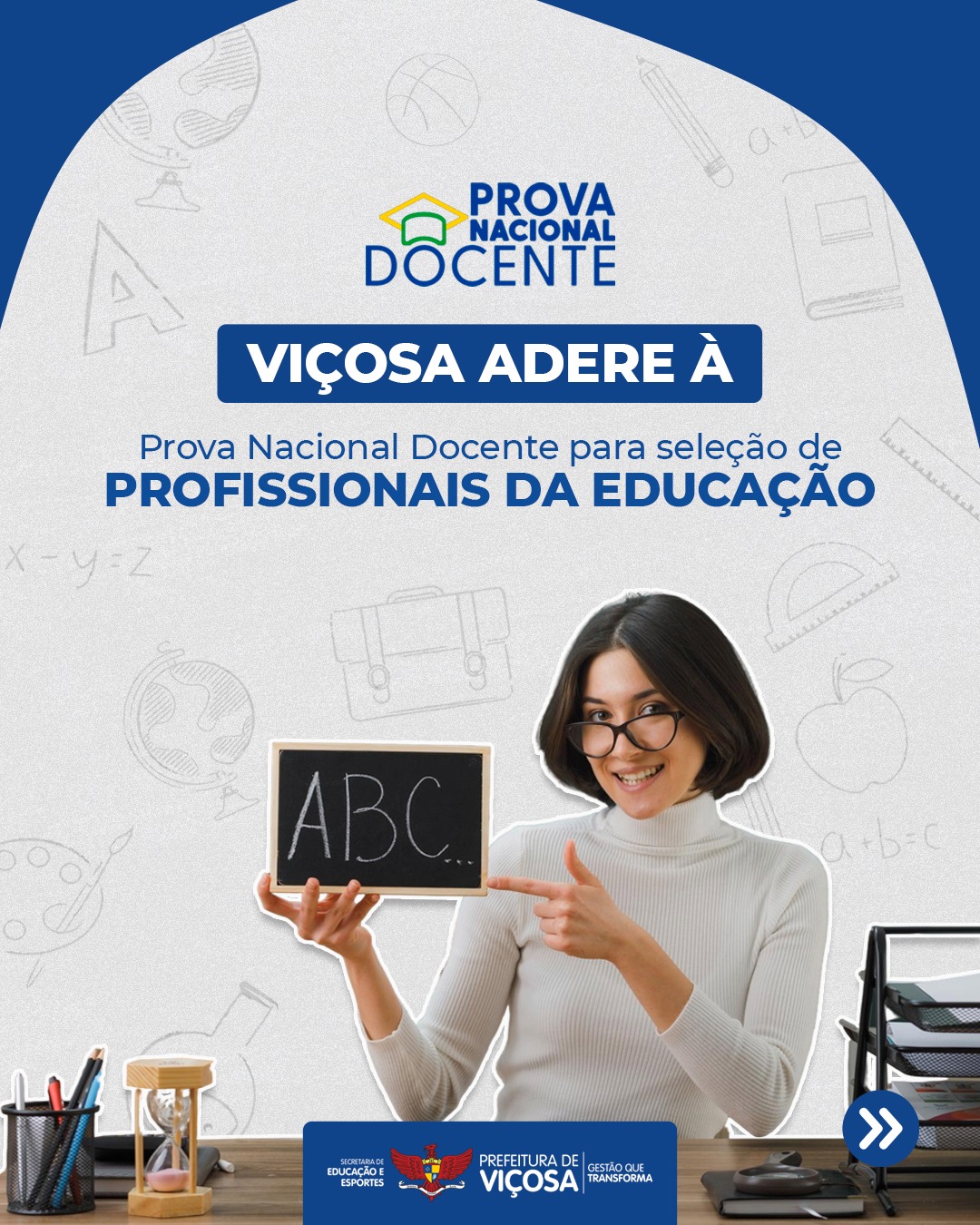 Viçosa adere à Prova Nacional Docente para seleção de profissionais da educação