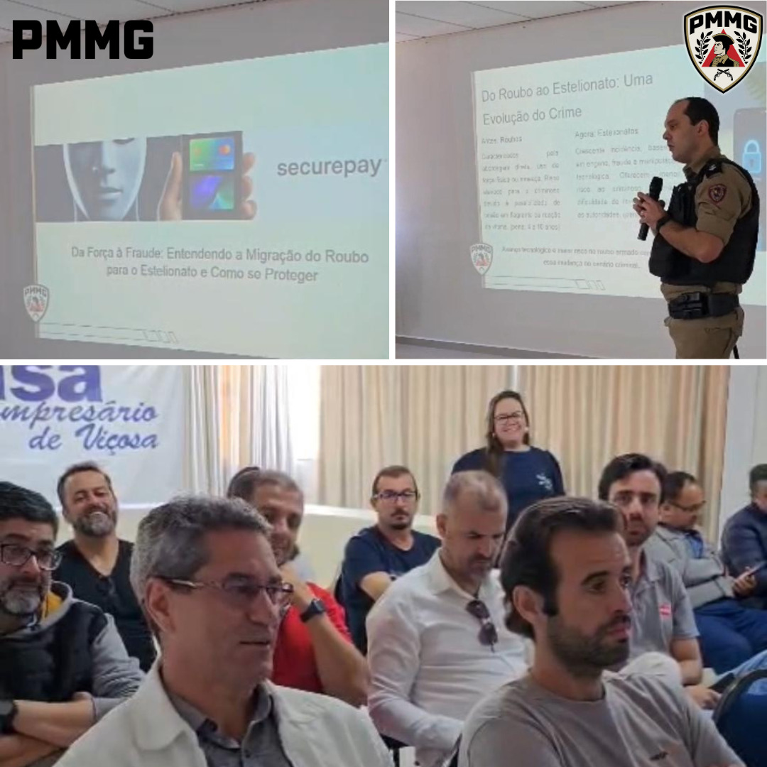 Polícia Militar orienta comerciantes de Viçosa sobre prevenção ao estelionato
