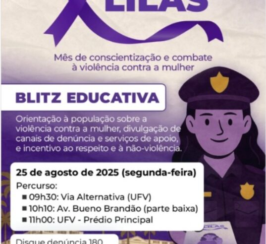 Blitz educativa marca ações do Agosto Lilás em Viçosa