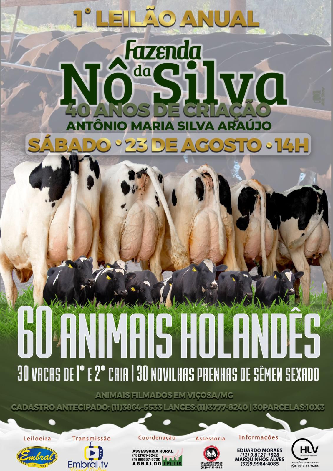 1º Leilão Anual da Fazenda Nô da Silva celebra 40 anos de Criação em Viçosa