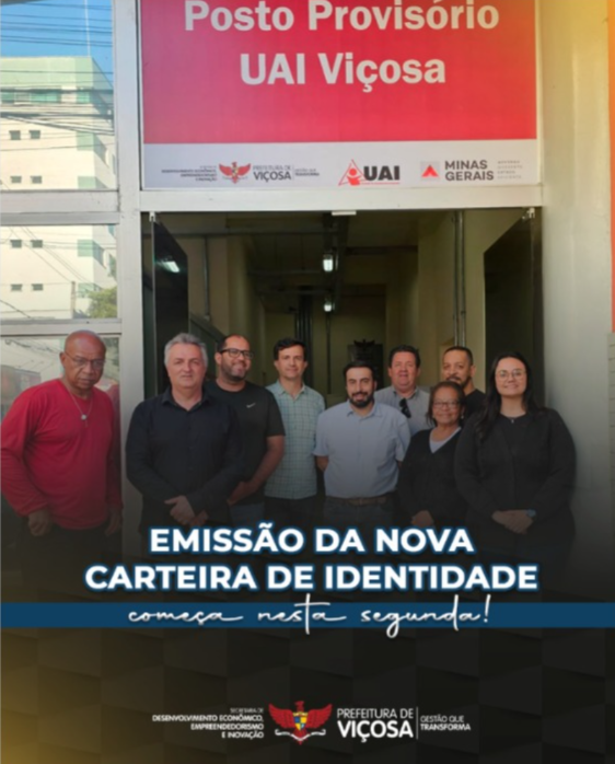 Posto provisório UAI Viçosa passa a emitir nova Carteira de Identidade Nacional