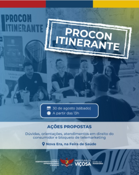 Procon de Viçosa realiza atendimento em bairro neste sábado (30)