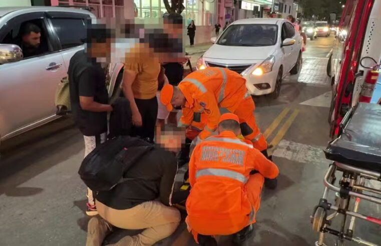 Idosa, criança e gestante são atropeladas por carro em faixa de pedestre no Centro de Muriaé