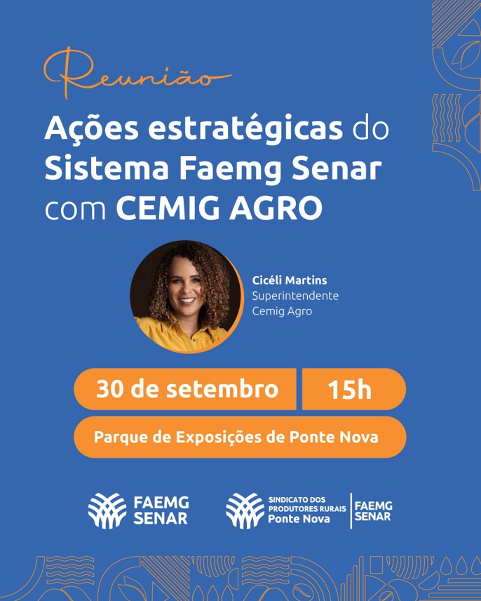 Cemig Agro será tema de reunião com produtores rurais em Ponte Nova