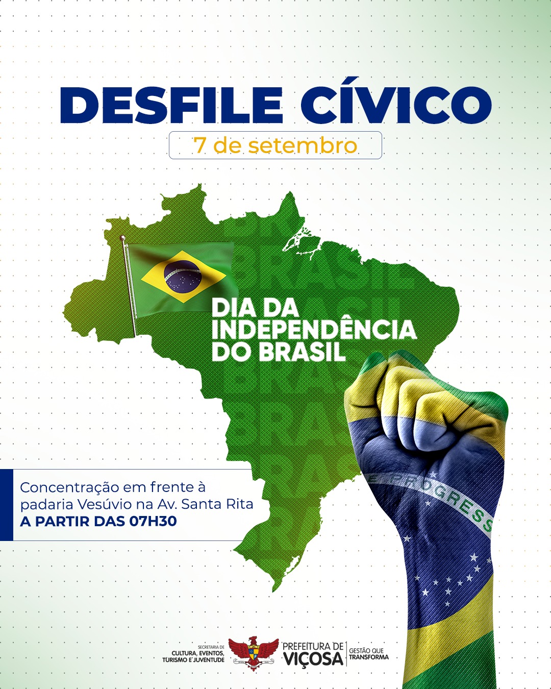 Viçosa realiza Desfile Cívico de 7 de Setembro