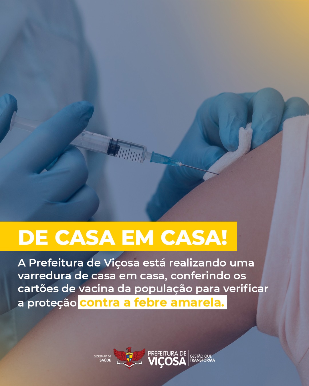 Saúde de Viçosa faz varredura casa a casa para checar cartões contra febre amarela