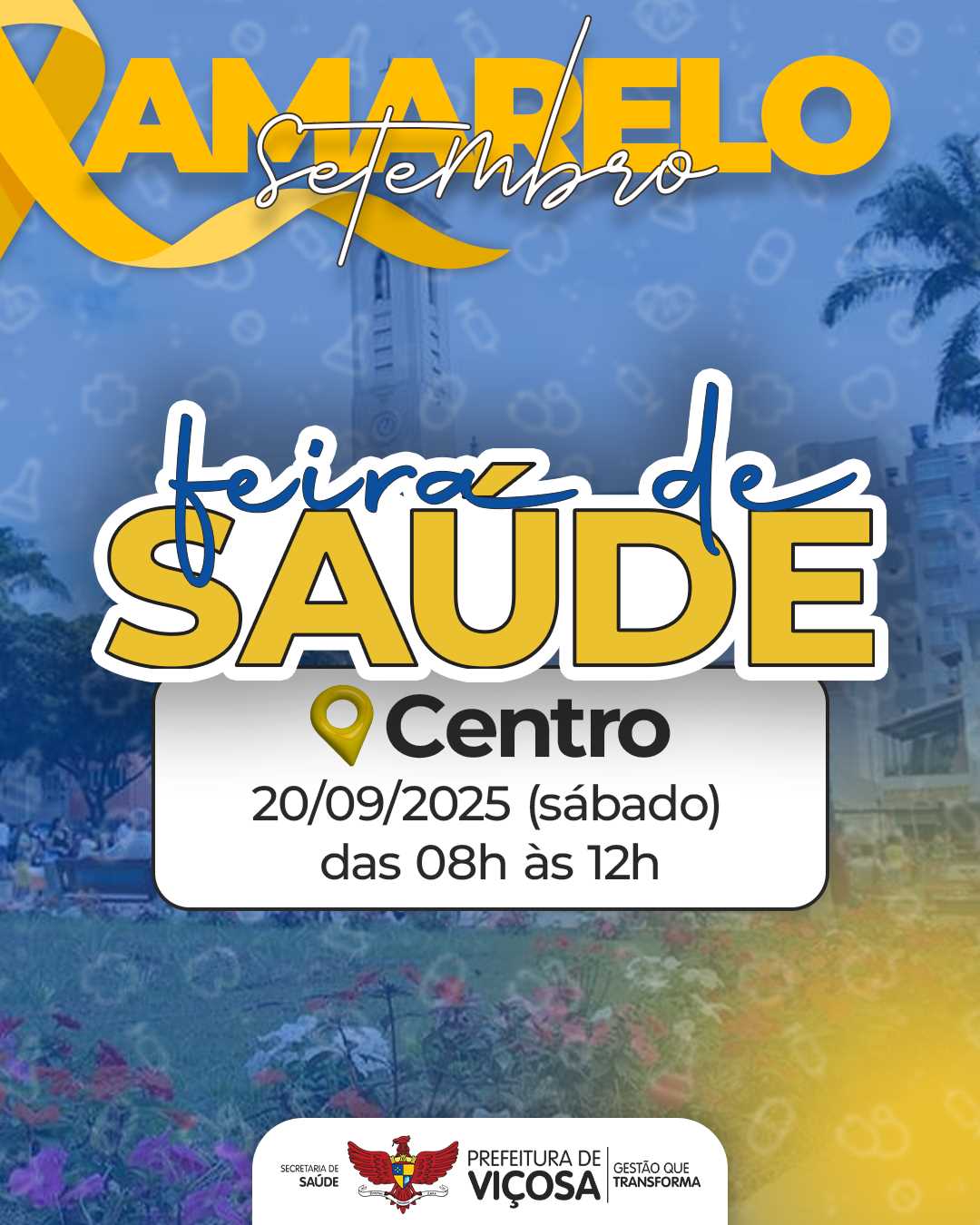 Feira de Saúde no Centro de Viçosa marca campanha Setembro Amarelo