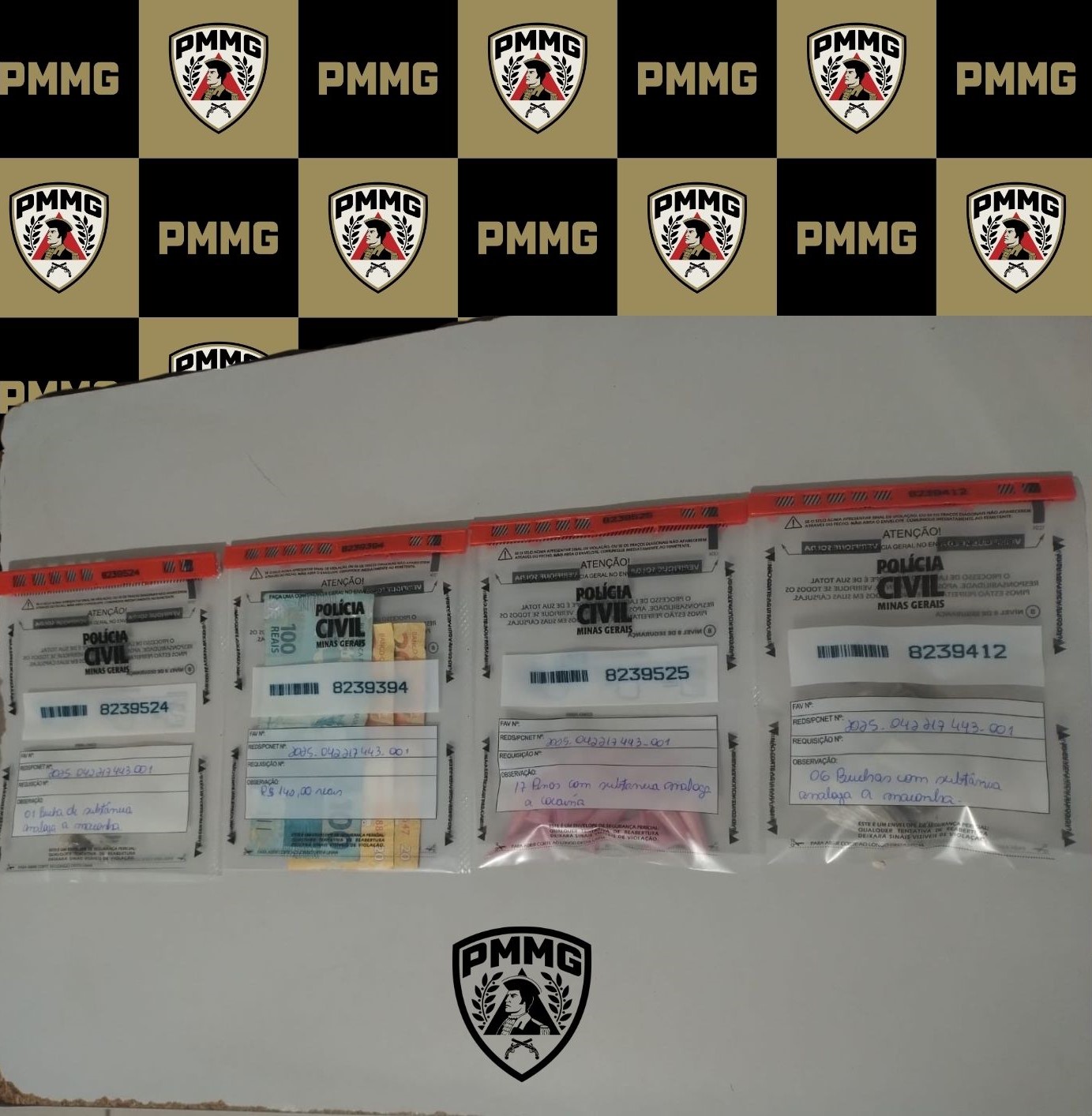 Dois homens foram detidos e um menor apreendido por suspeita de tráfico de drogas em Ubá