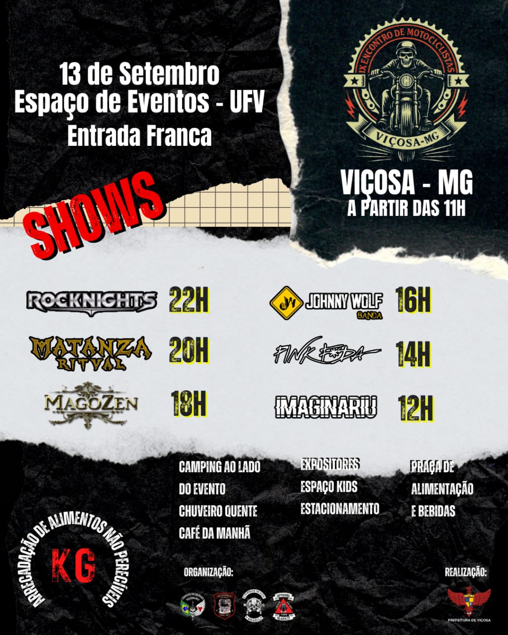 Viçosa recebe neste sábado o IX Encontro de Motociclistas com shows e programação cultural