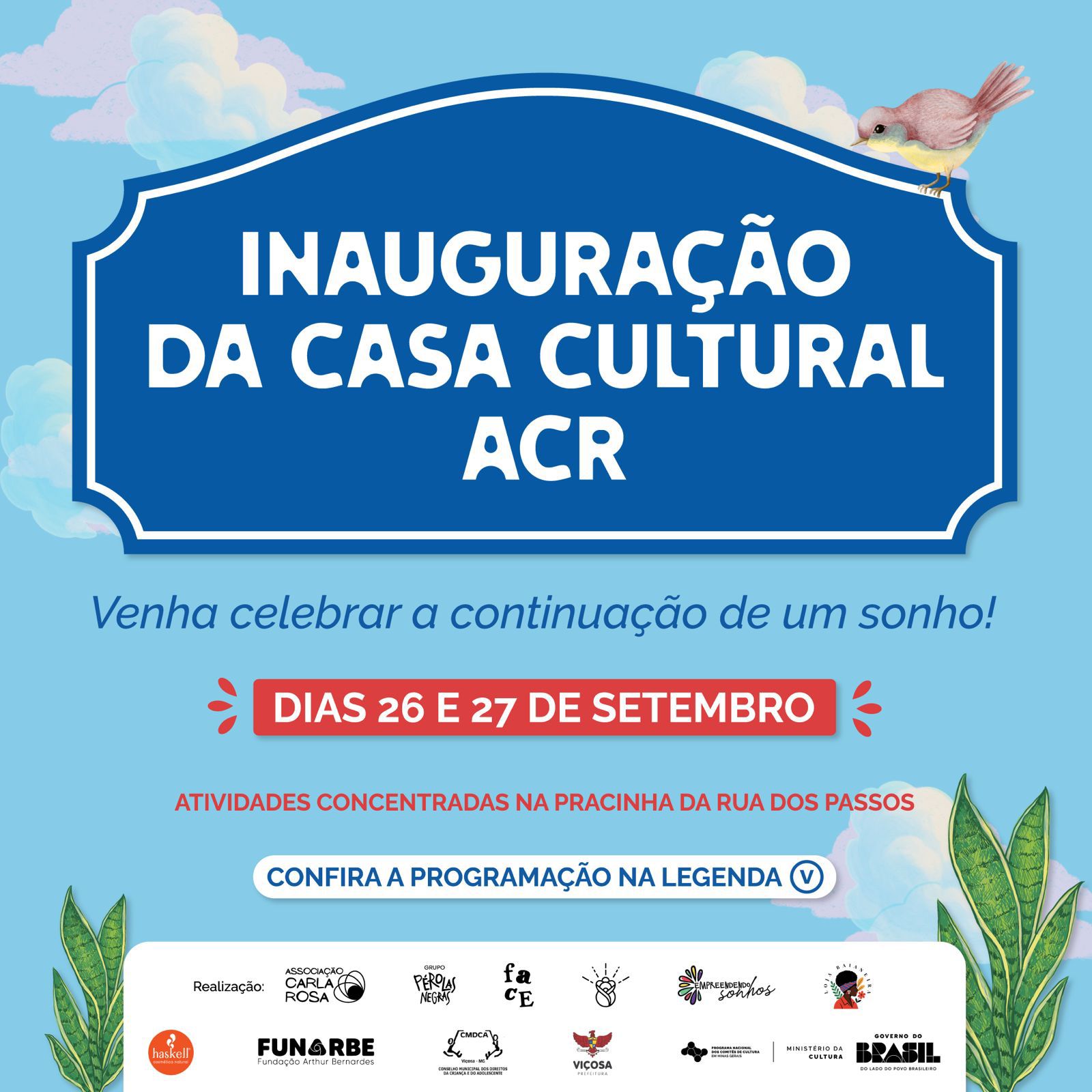Associação Carla Rosa inaugura sede com programação cultural em Viçosa
