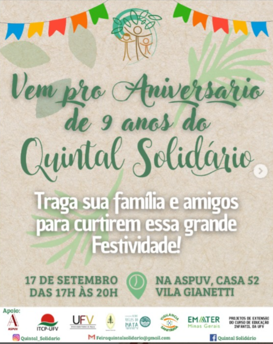 Quintal Solidário Celebra Aniversário de Nove Anos em Viçosa