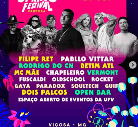 Viçosa recebe Spring Festival Pandora com shows de Pabllo Vittar e Filipe Ret