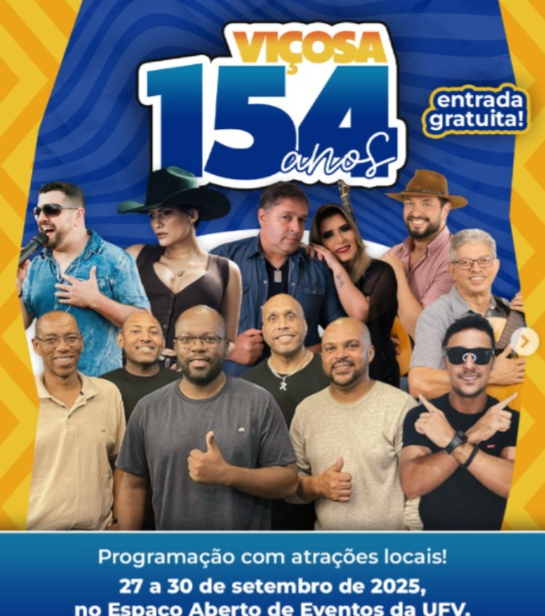 Viçosa Divulga Programação Completa para Aniversário de 154 Anos