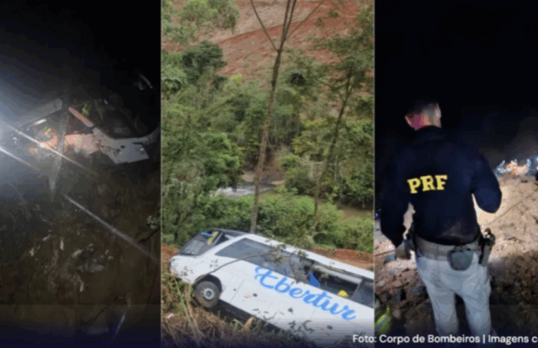 Ônibus cai em ribanceira de 30m em Manhuaçu e deixa mais de 40 Feridos na BR-262