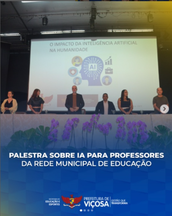 Professor Luiz Cláudio Costa discute Inteligência Artificial com educadores em Viçosa