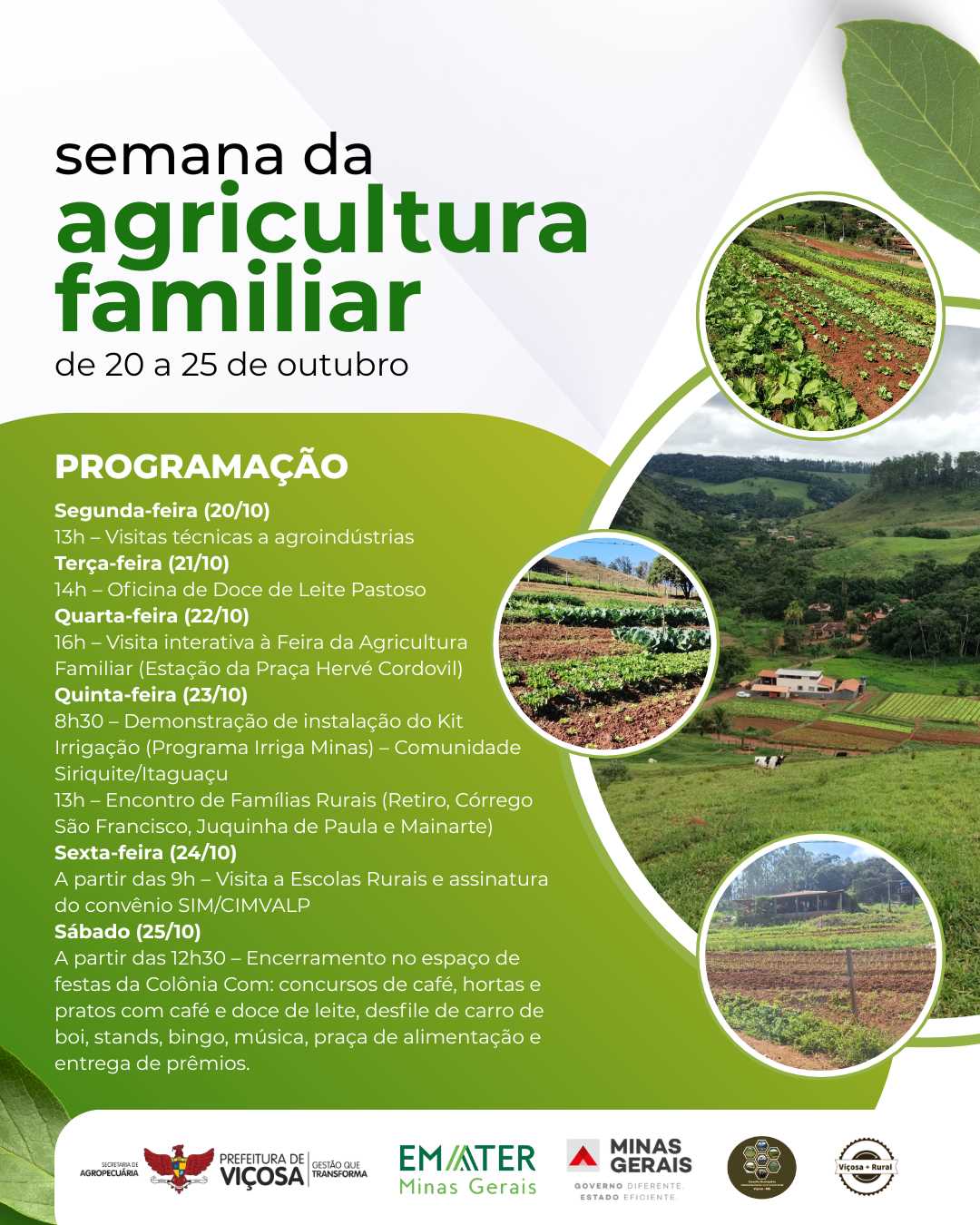 Viçosa Realiza Semana da Agricultura Familiar com Oficinas, Visitas e Concursos