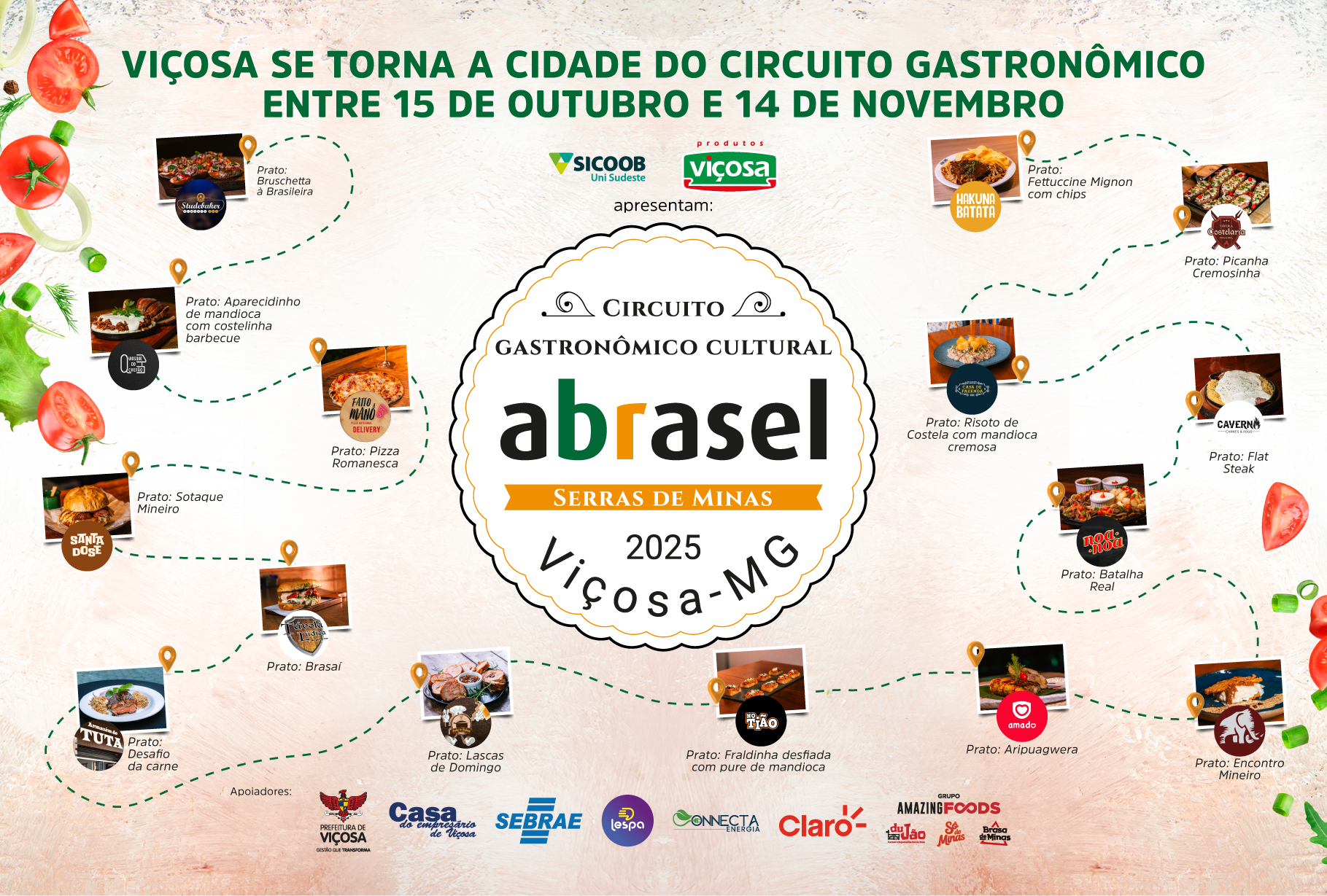 Circuito Gastronômico movimenta restaurantes de Viçosa até novembro