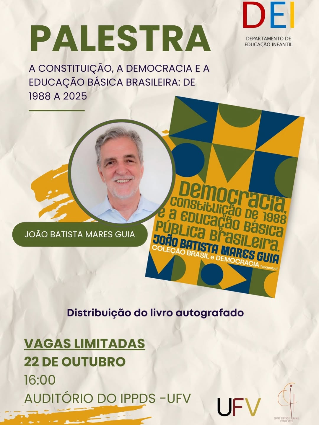 Palestra na UFV discute Constituição de 1988 e educação básica pública