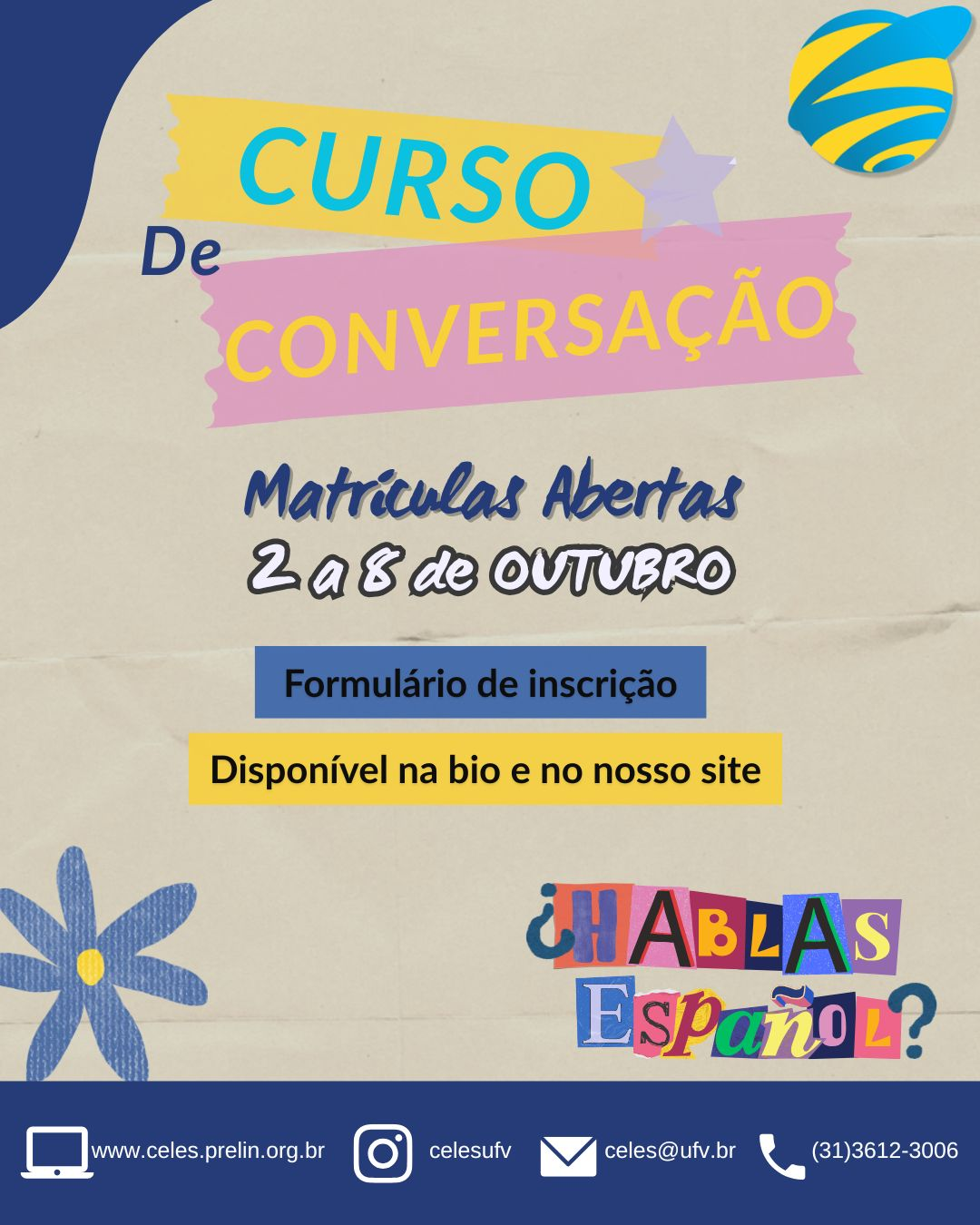 Inscrições abertas para curso de conversação em espanhol na UFV