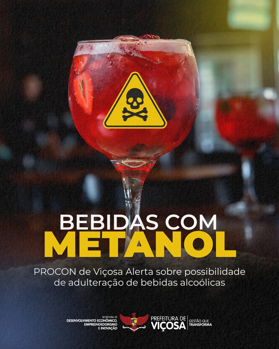 PROCON de Viçosa alerta consumidores sobre riscos em bebidas alcoólicas adulteradas