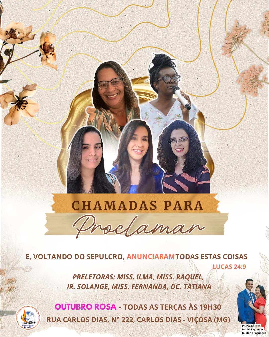 Assembleia de Deus recebe preletoras em programação Especial do Outubro Rosa
