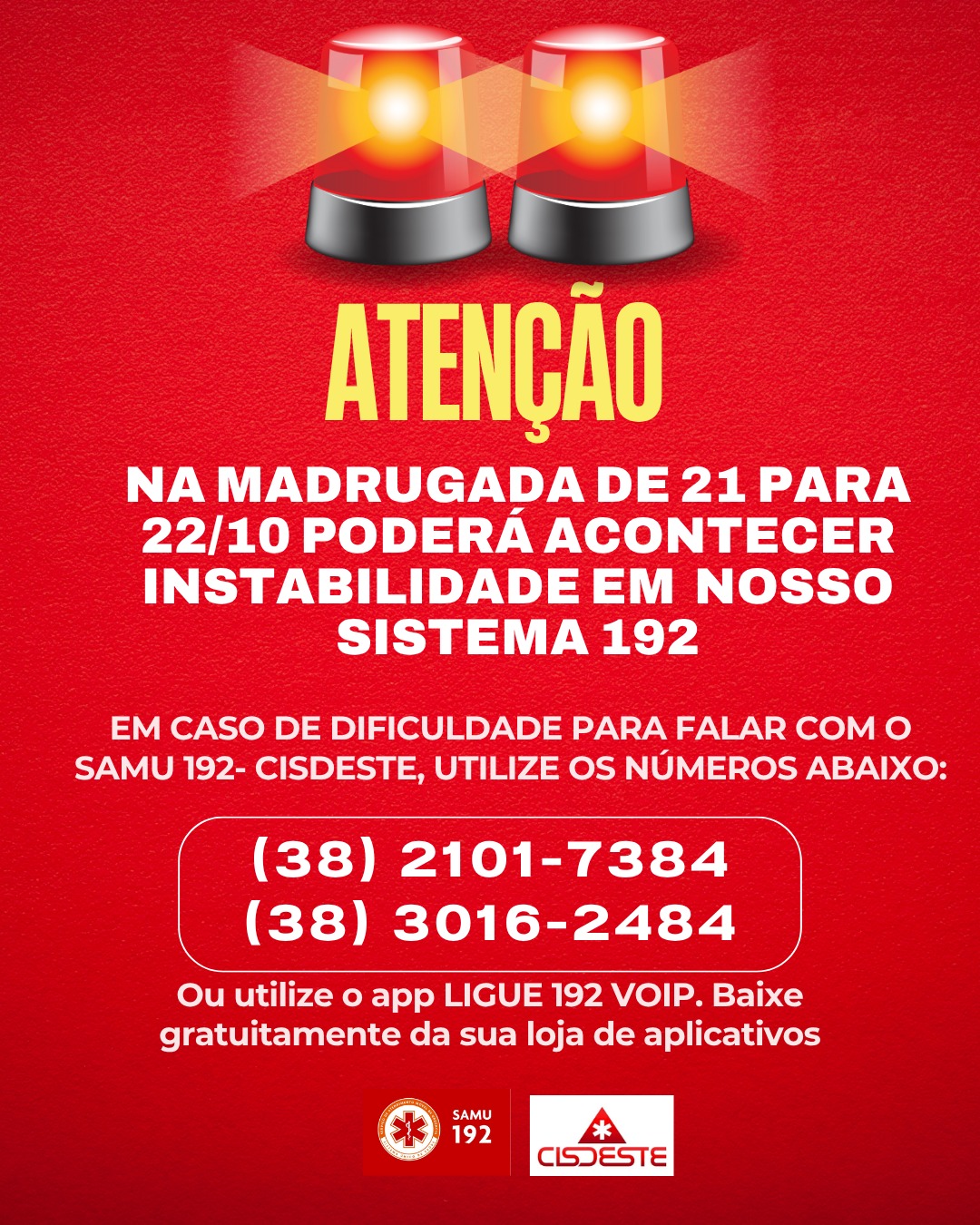 Nota a Imprensa (SAMU 192)