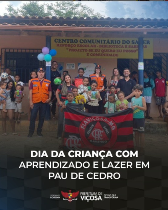 Pau de Cedro em Viçosa, recebe ação comunitária no dia da criança