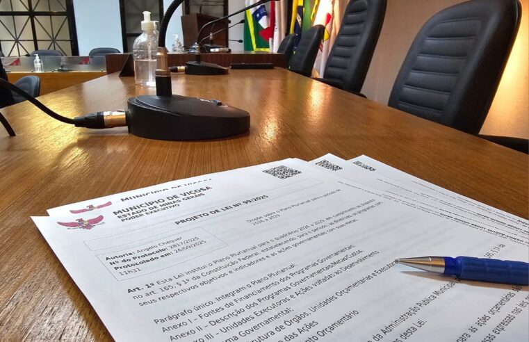 Câmara de Viçosa analisa Plano Plurianual com R$ 519 milhões previstos para 2026