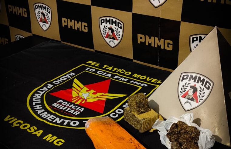 Polícia Militar apreende maconha em terreno baldio no bairro Coelhas II, em Viçosa