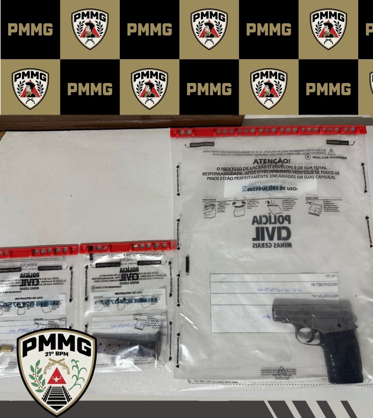 Ação da PM em Ubá resulta na apreensão de arma e detenção de adolescente