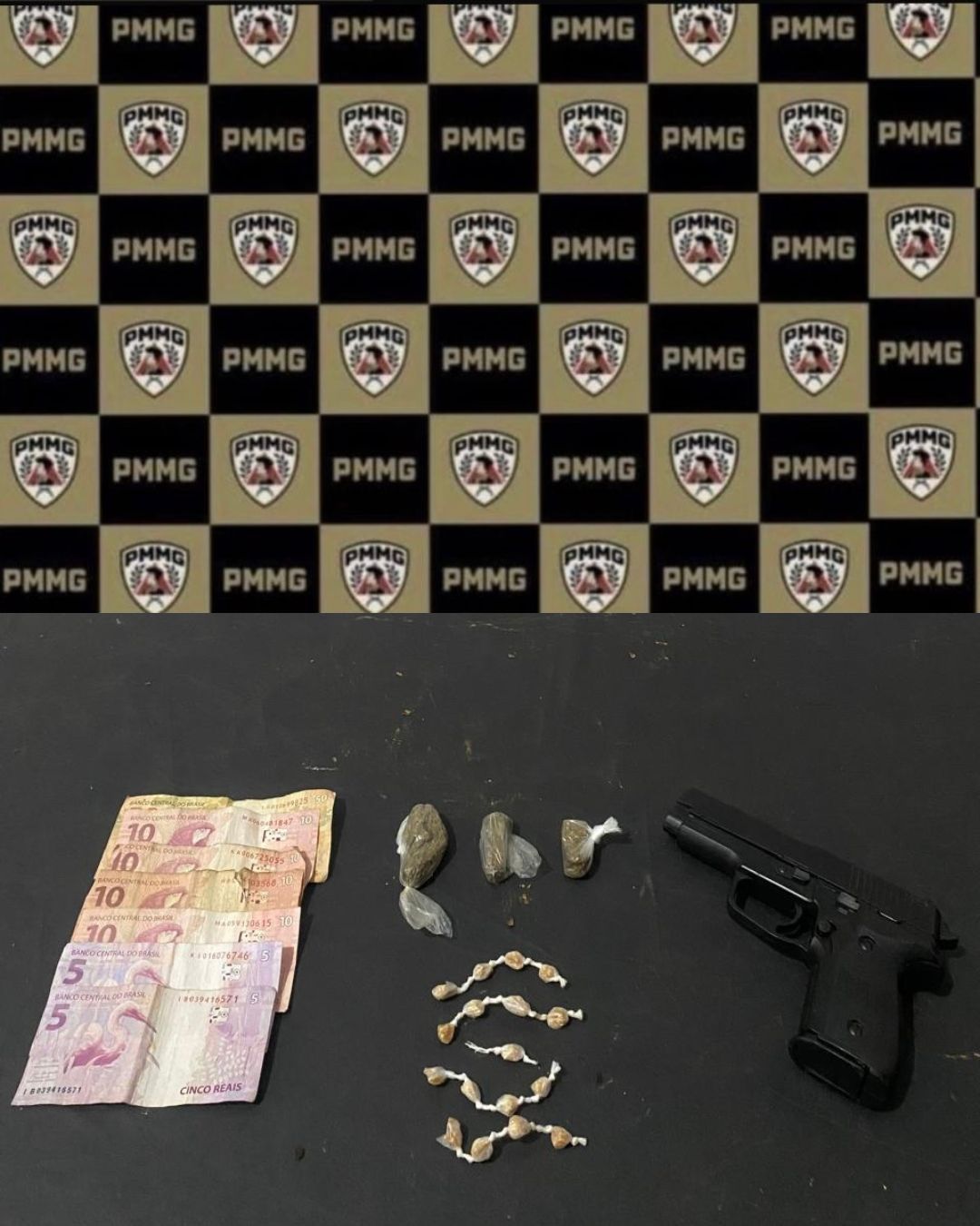 Operação da PM no bairro Filipinho apreende adolescente e drogas em Visconde do Rio Branco