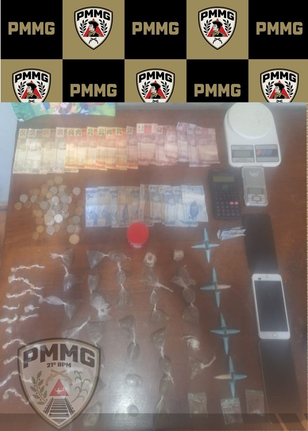 PM prende suspeito de tráfico em São Geraldo