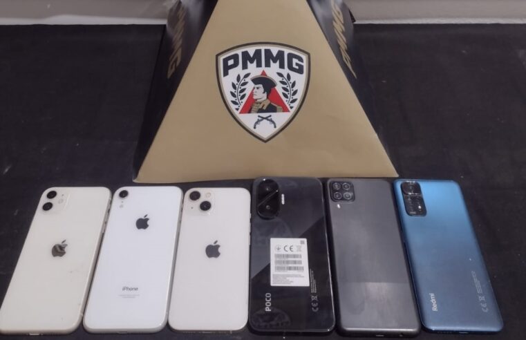 PM prende suspeito de furto e recupera celulares no centro de Ervália