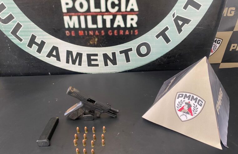 PM apreende pistola calibre 9mm em abordagem policial em Viçosa