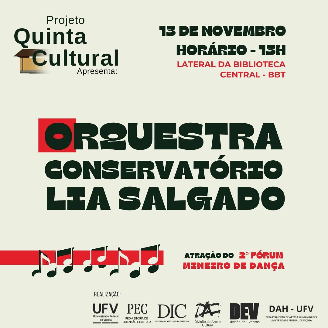 Agenda Cultural: Quinta-feira (13) terá programação dupla na UFV