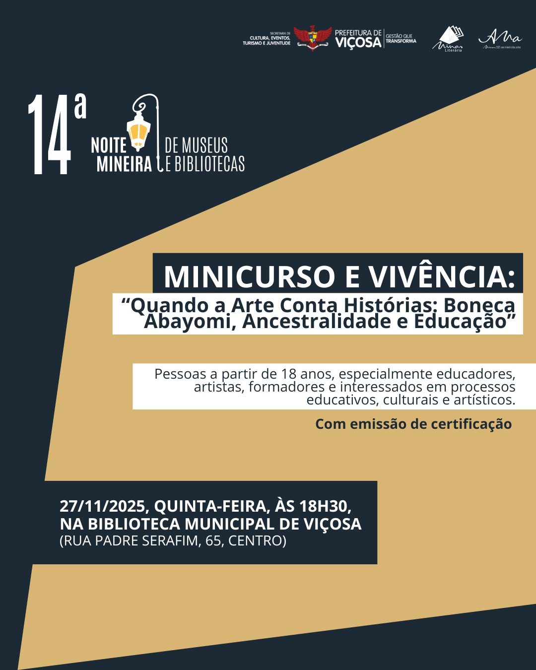 Noite Mineira de Museus e Bibliotecas de novembro acontece quinta-feira, 27
