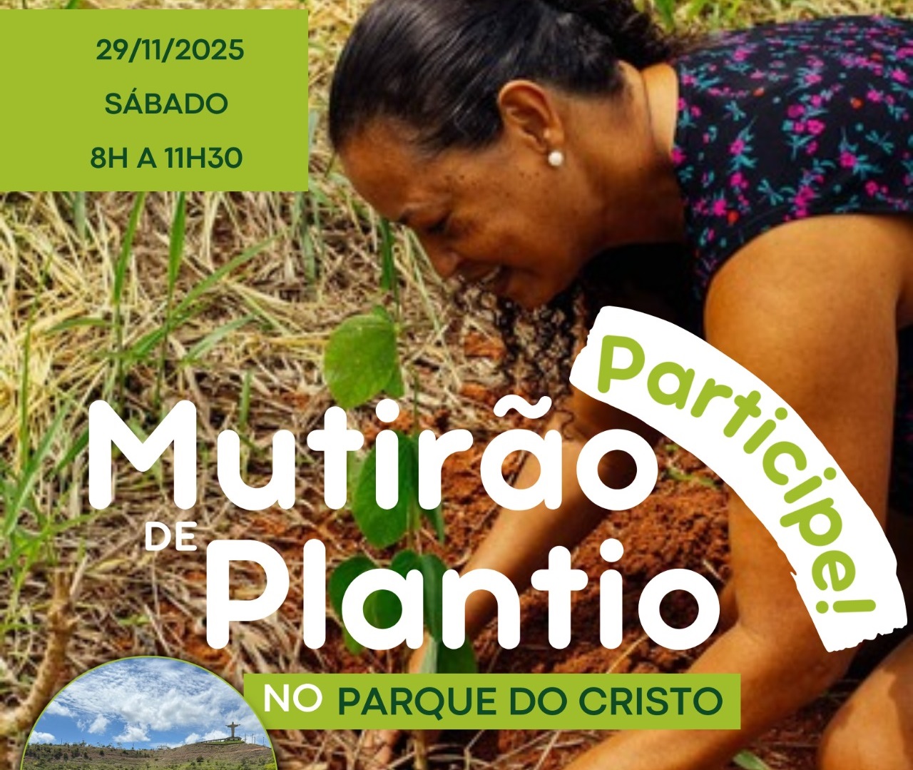 Convite à Comunidade: Mutirão de plantio de mudas no Parque do Cristo do Viçosa