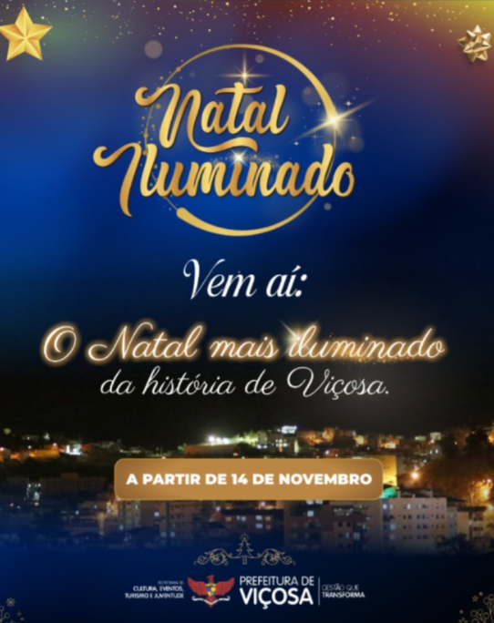Iluminação Natalina de Viçosa começa em 14 de novembro