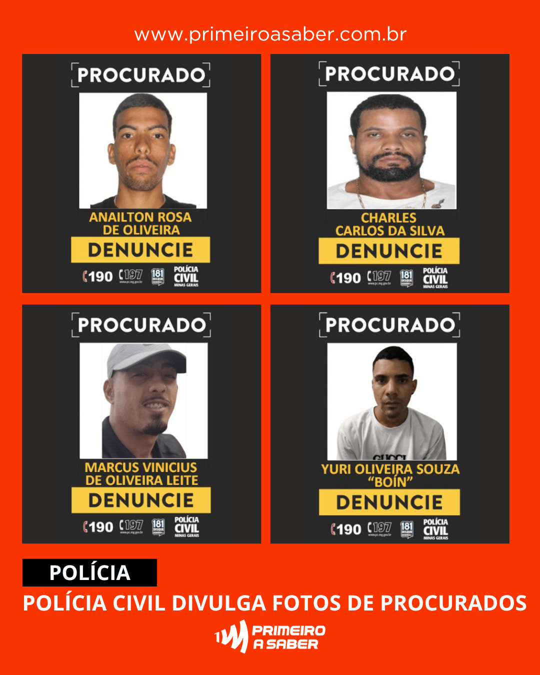 Polícia Civil divulga fotos de procurados da Operação Impacto, em Miradouro