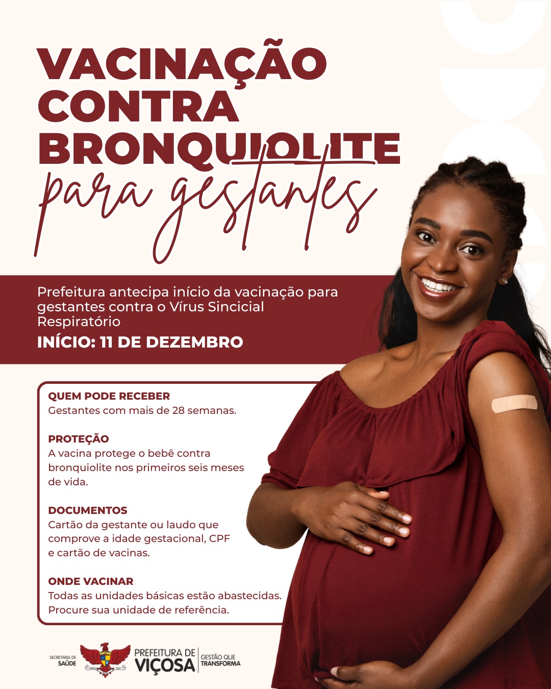 Viçosa antecipa vacinação de gestantes contra Vírus Sincicial Respiratório