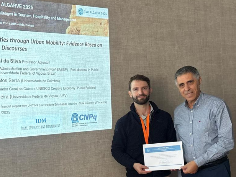Pesquisa da UFV é premiada em conferência internacional de Gestão e Turismo em Portugal