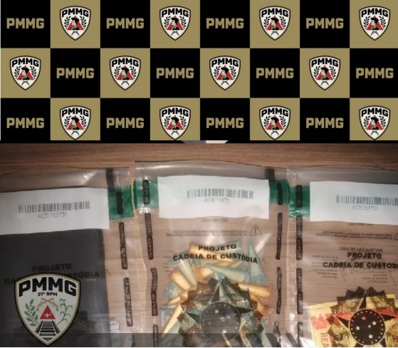 Polícia Militar apreende 65 pinos de cocaína durante operação no bairro Cruzeiro, em Ubá