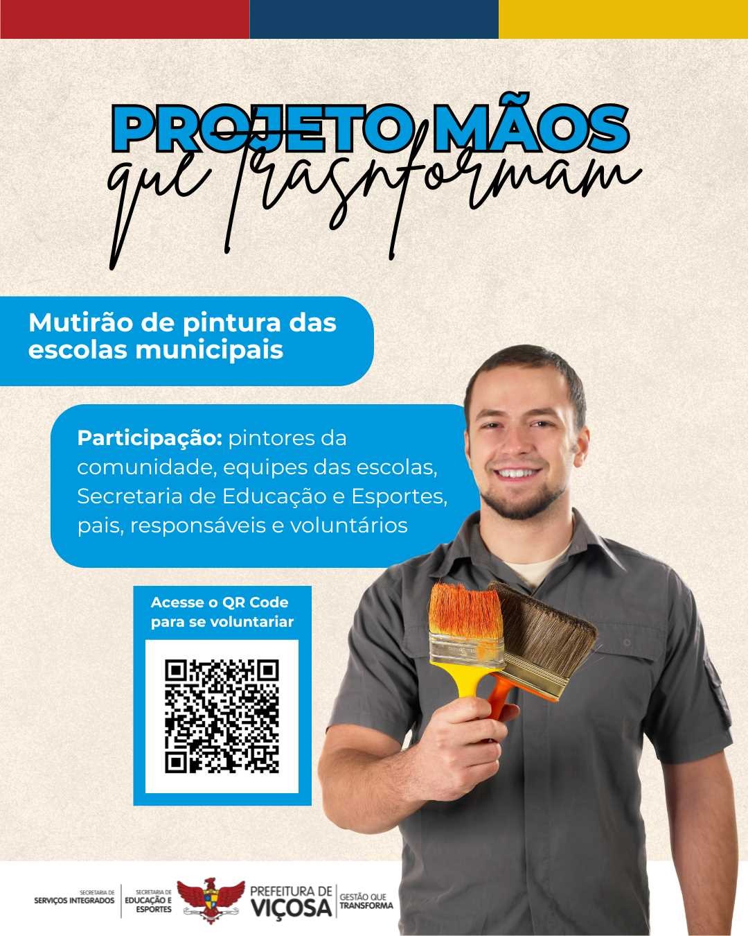 PMV lança Projeto “Mãos que Transformam” para renovar escolas municipais