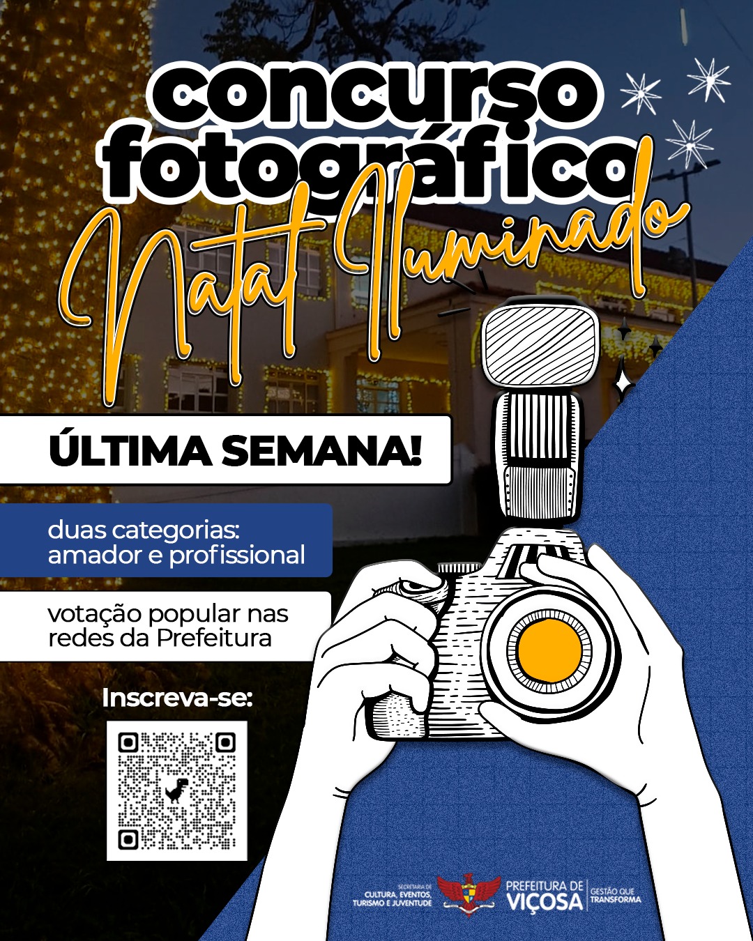 Concurso Fotográfico Natal Iluminado 2025 entra na última semana de inscrições em Viçosa