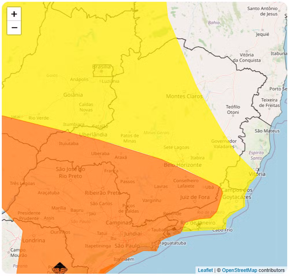 Minas Gerais sob alerta: INMET prevê chuvas intensas e ventos fortes