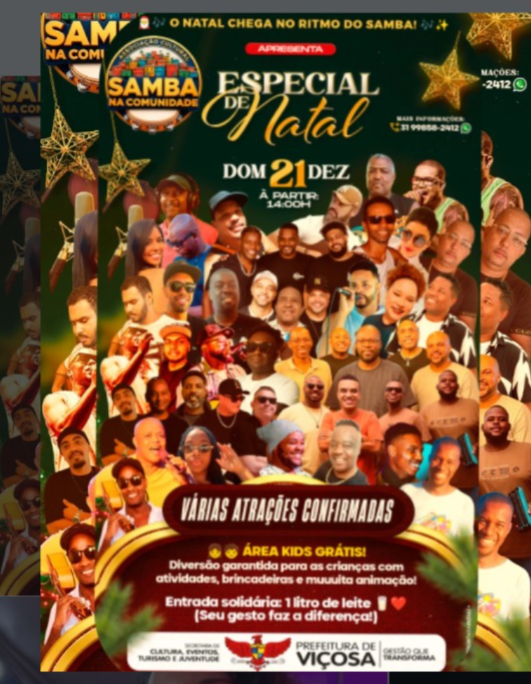 Samba da Comunidade anuncia Especial de Natal em Viçosa