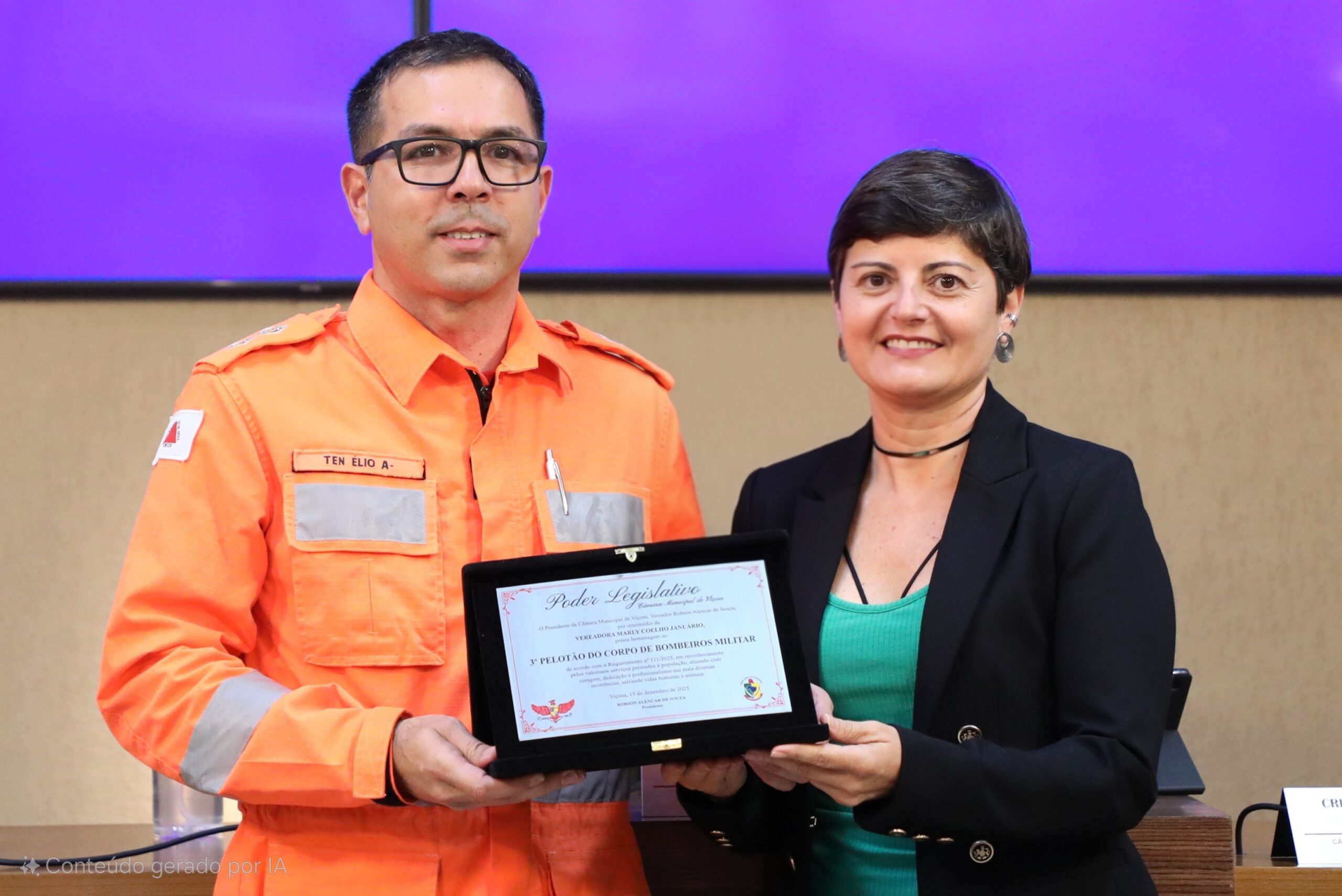 Câmara de Viçosa homenageia 3º Pelotão do Corpo de Bombeiros